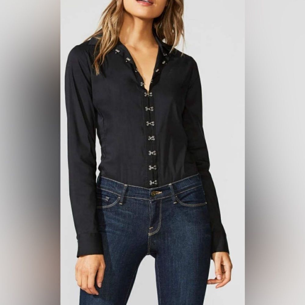 Bailey 44 black Brigitte hook & eye bodysuit. Small. New, with tags.